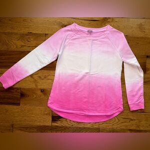 Talbots T By Talbots Pink Ombré Tie Dye Long Sleeve Pullover Top Shirt SP